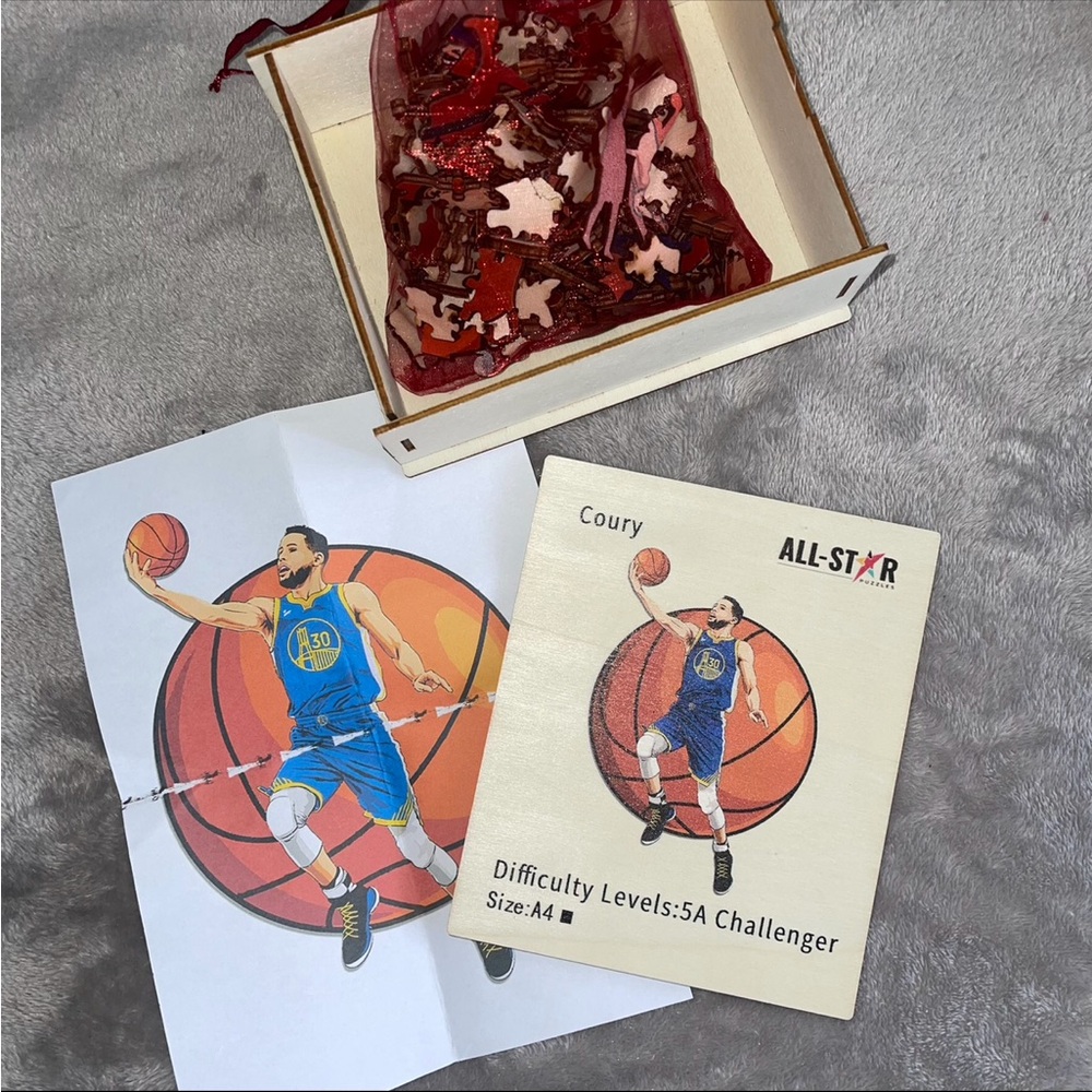 STEPHEN CURRY Unique Irregular Shape Sports Stars 3D Wooden Jigsaw Puzzle